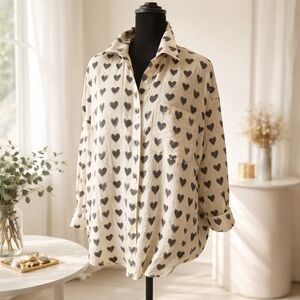 Heart Print Women's Blouse